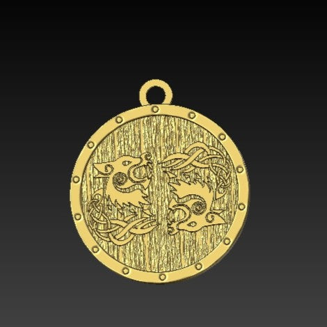 Tyr rune on Viking shield pendant
