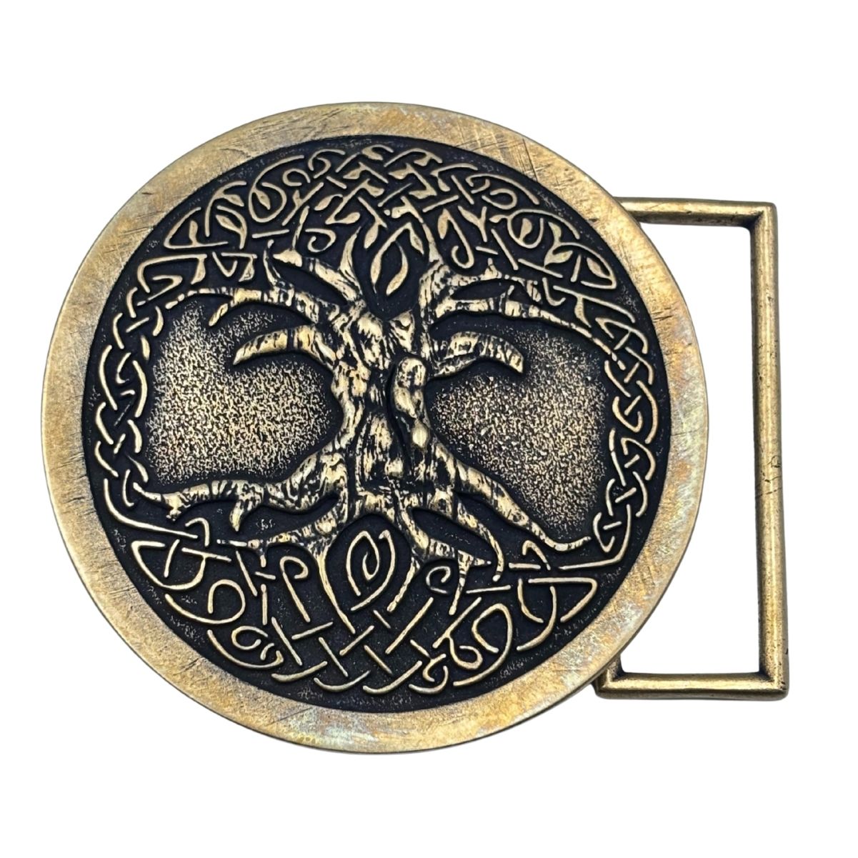 アート・デザイン・音楽 Inka & Niclas Lindergard: The Belt of Ve Yggdrasil Bronze Belt Buckle — Norse Tree of Life, Viking Symbol