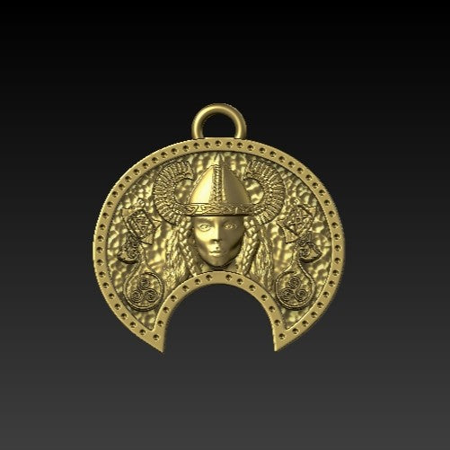 Freya goddess pendant Gold plating