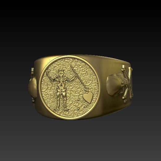 Blackbeard signet ring 6 US Gold plating