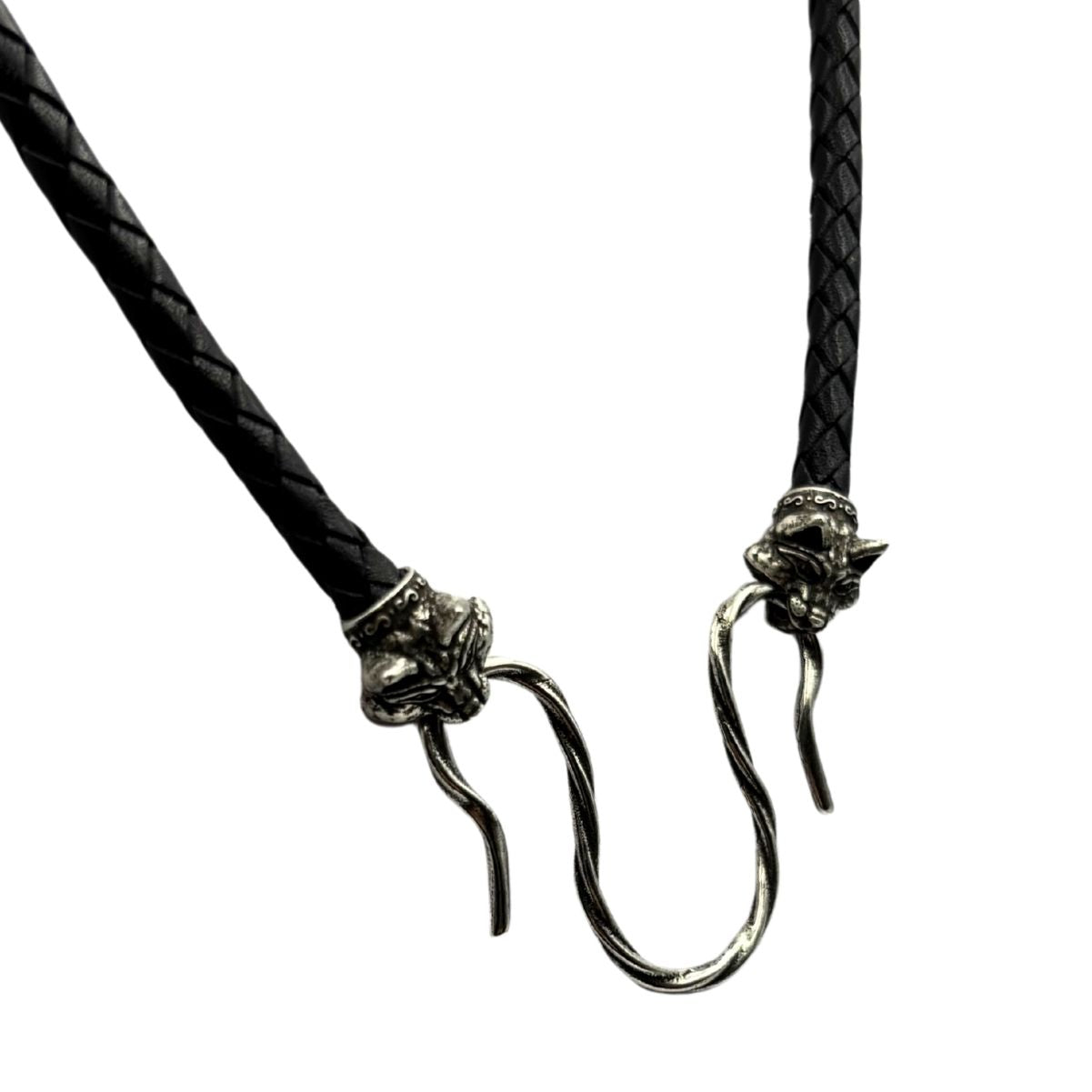 Lynx cat leather necklace