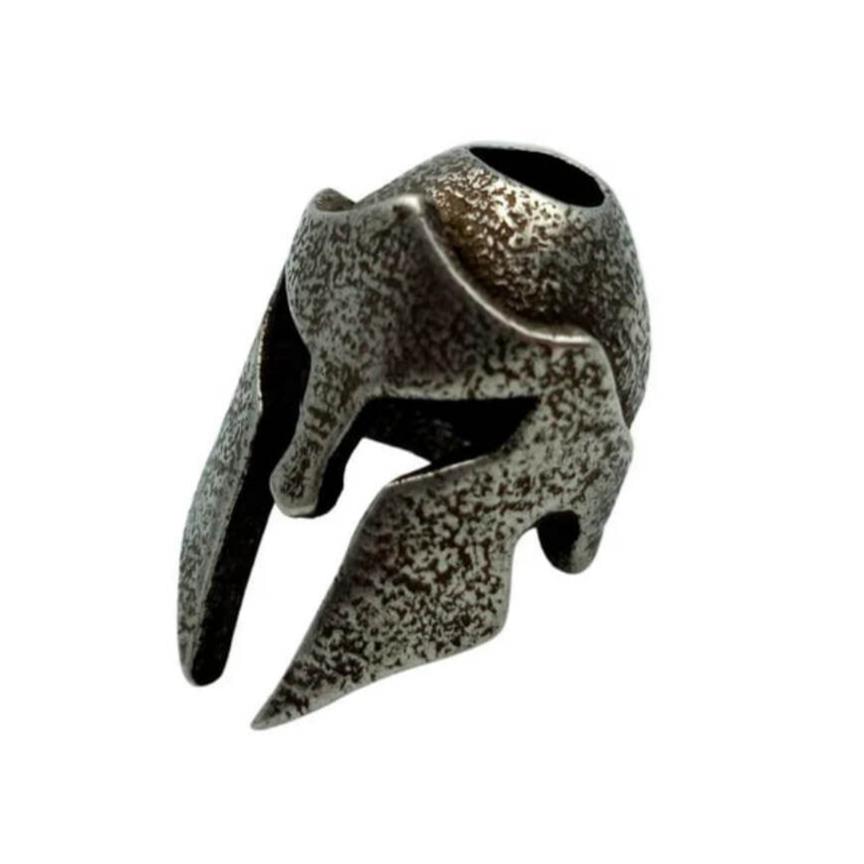 Spartan helmet paracord bead Silver plating