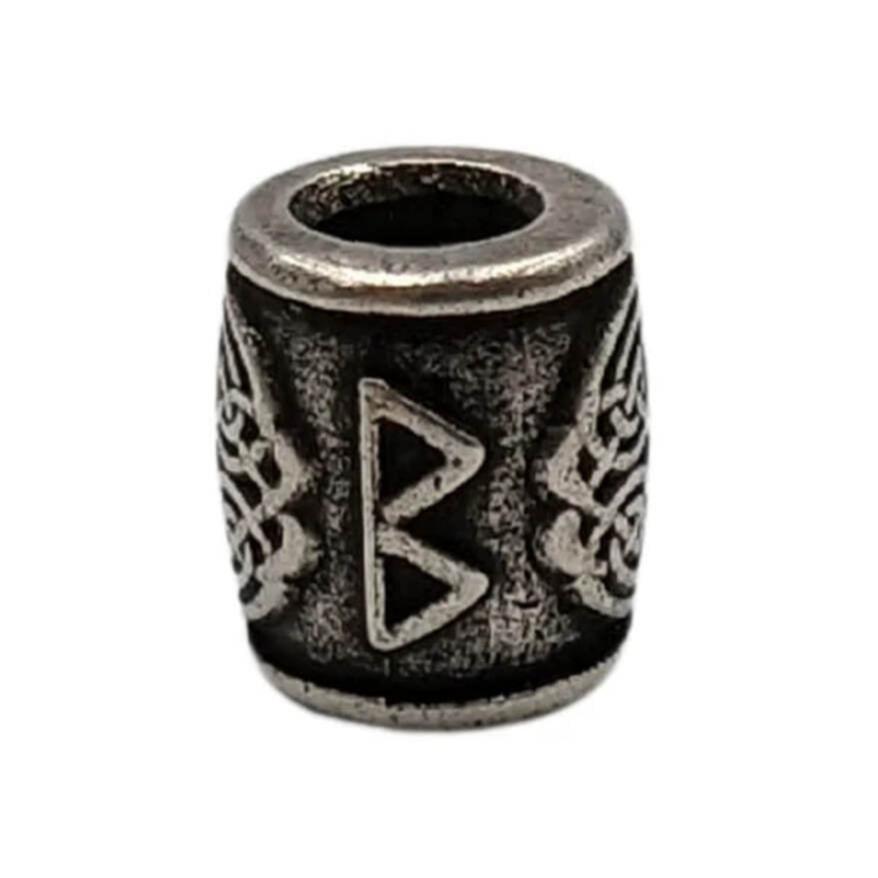 Berkana rune bead Silver plating
