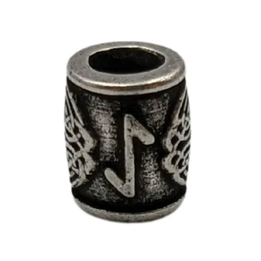 Eihwaz rune bead Silver plating