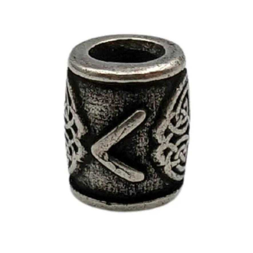 Kenaz rune bead Silver plating