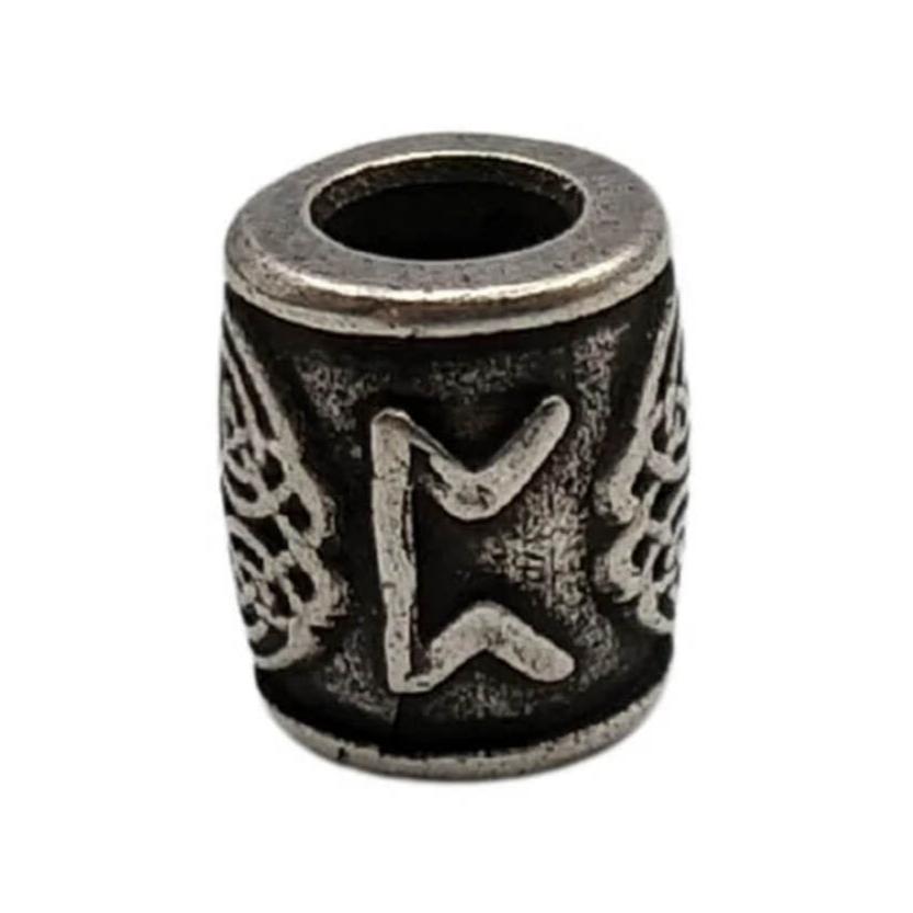 Perthro rune bead Silver plating