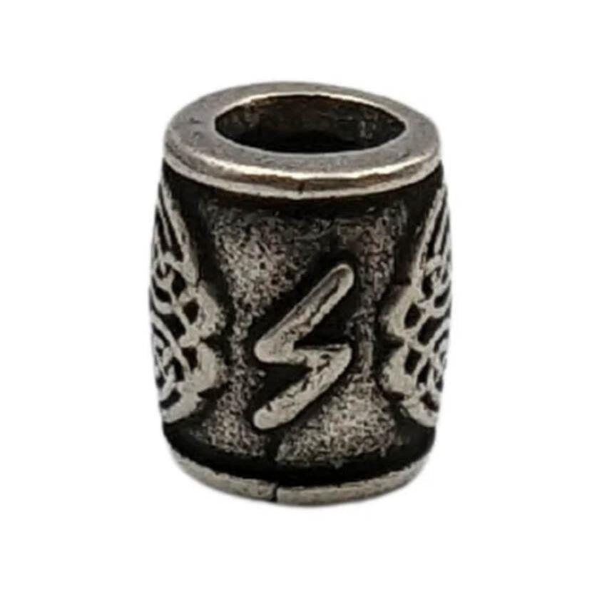 Sowilo rune bead Silver plating