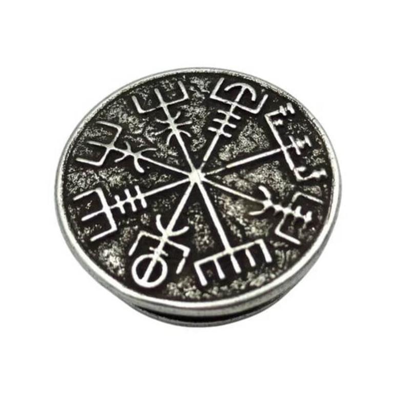 Vegvisir rune paracord bead Silver plating