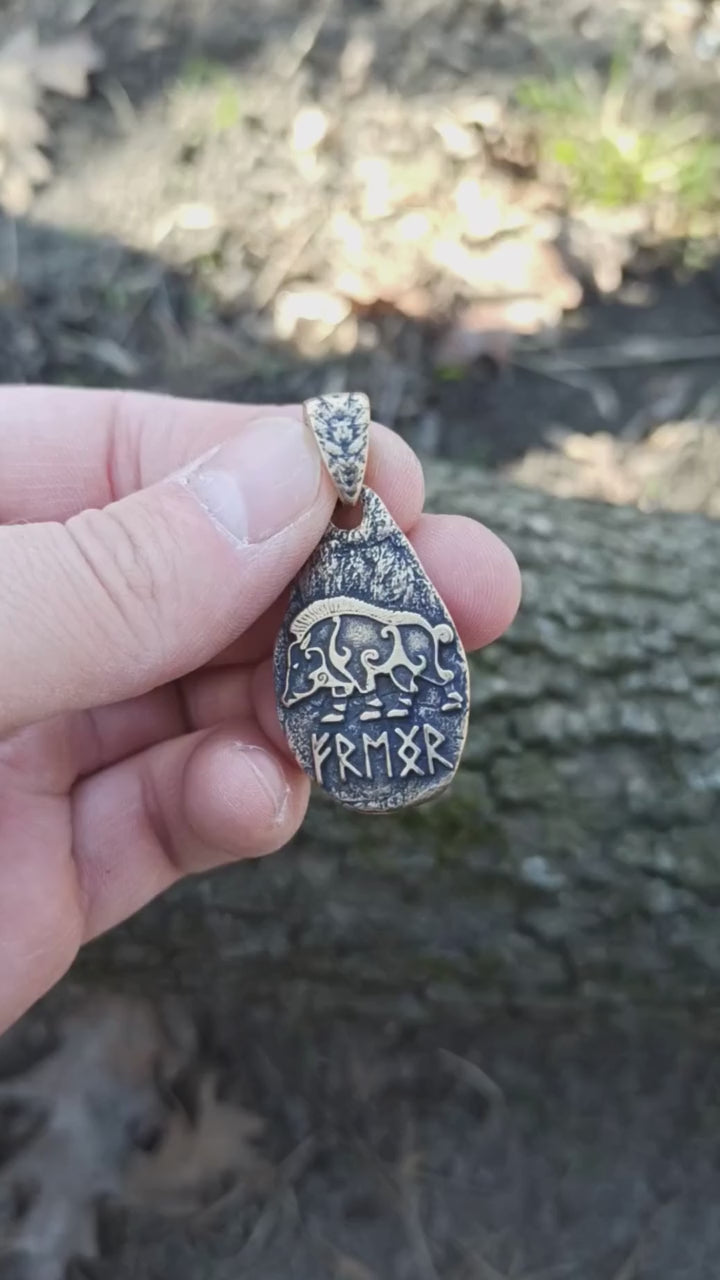 Freyr boar rune pendant