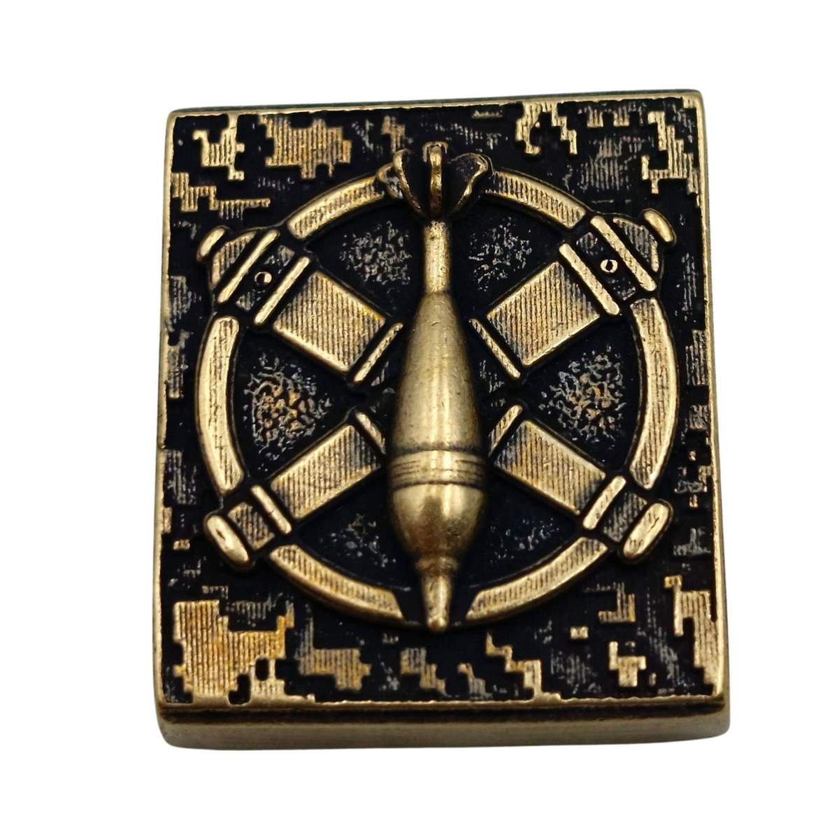 Ukrainian Mortar Units Molle clip Bronze with patina