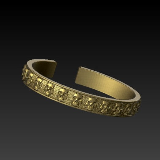Heavy skull arm ring bracelet