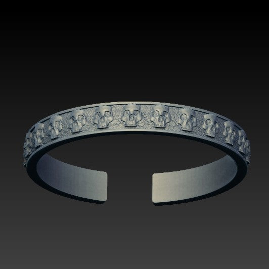 Heavy skull arm ring bracelet