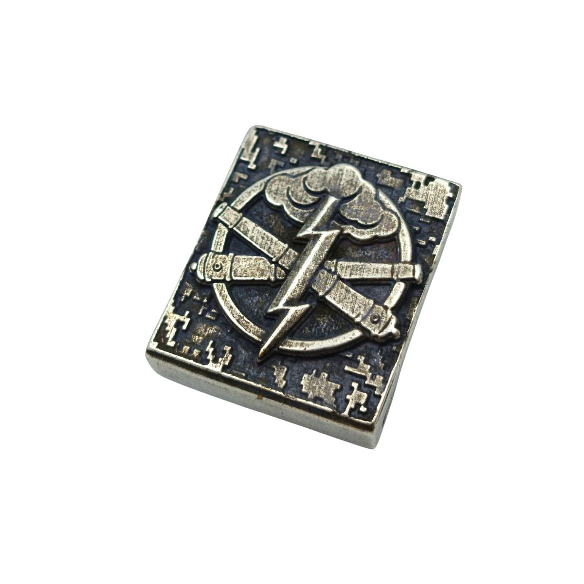 Crossed Cannons molle clip Silver plated