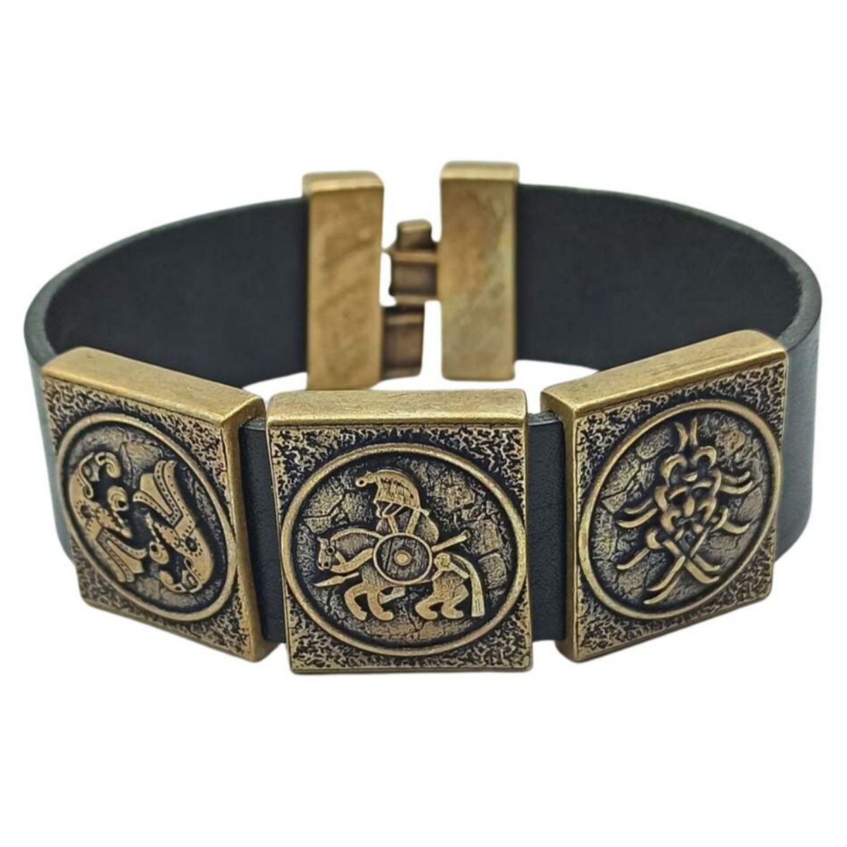 Odin leather wrist cuff bracelet