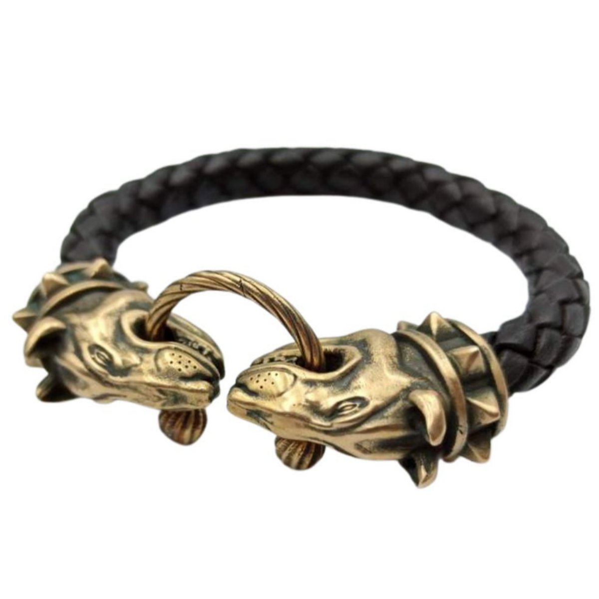Bull terrier leather bracelet 6 inch | 15 Cm Bronze with patina