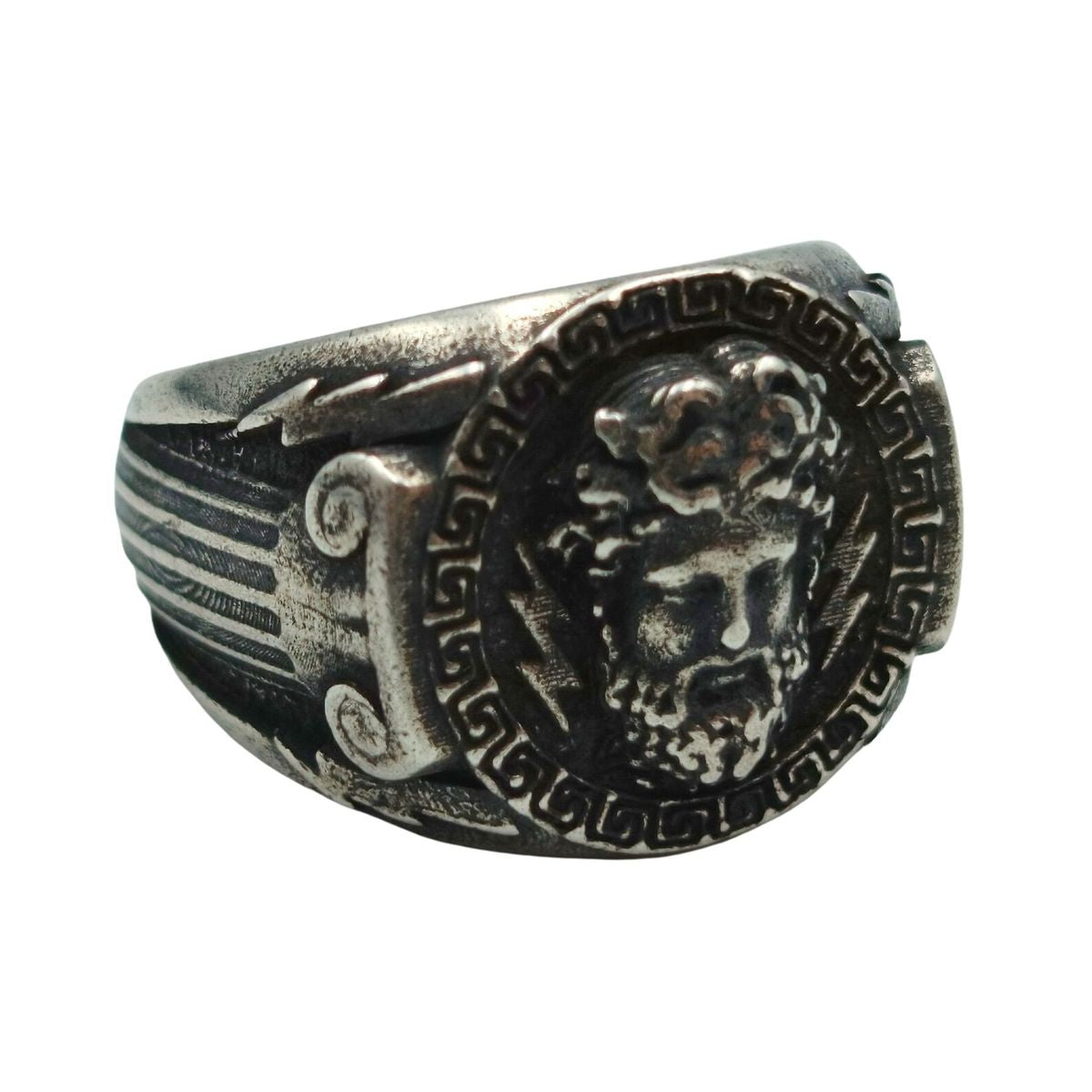 Zeus signet ring Silver plating 6 US