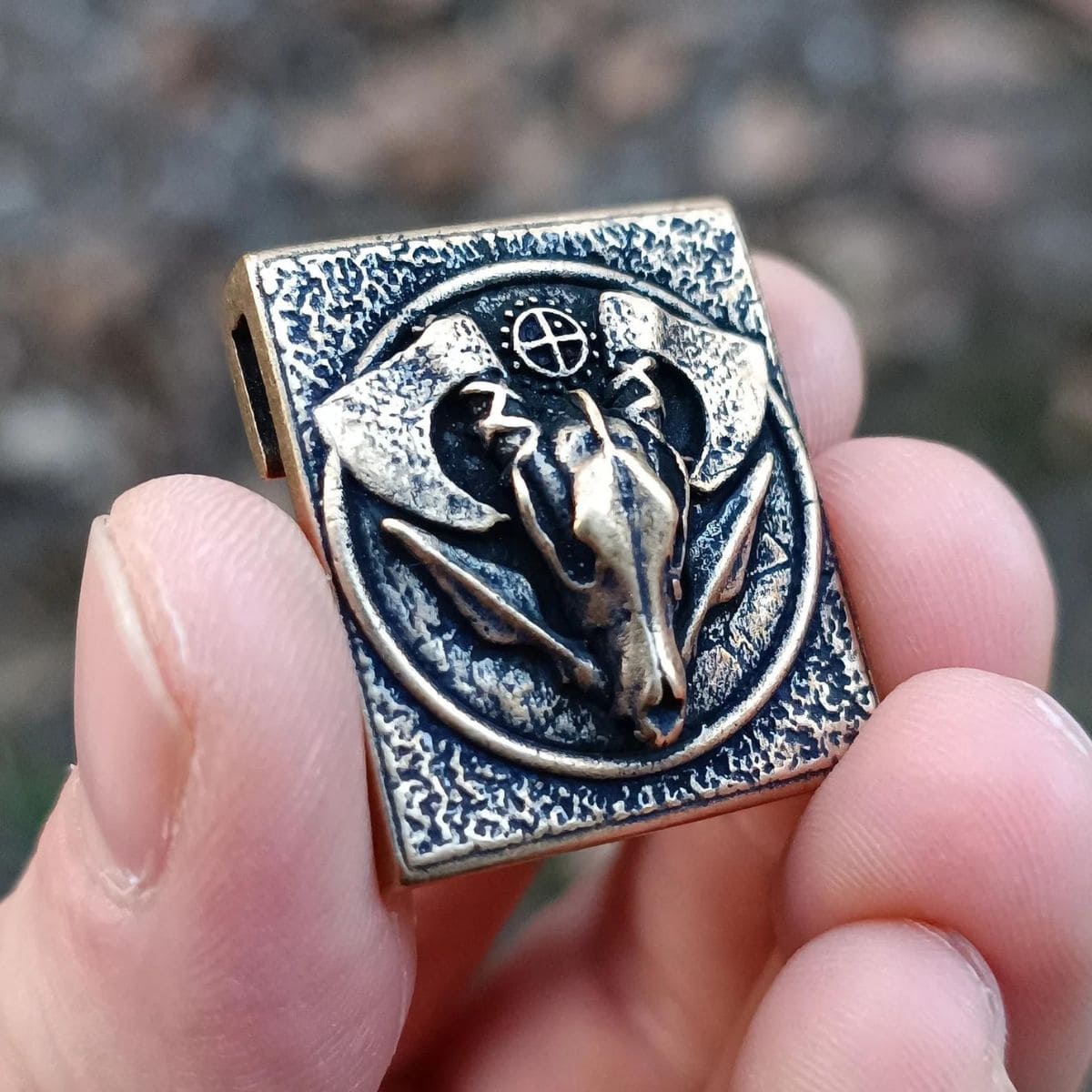 Norse wolf skull molle clip
