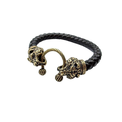 Bear head leather bracelet 6 inch | 15 Cm  