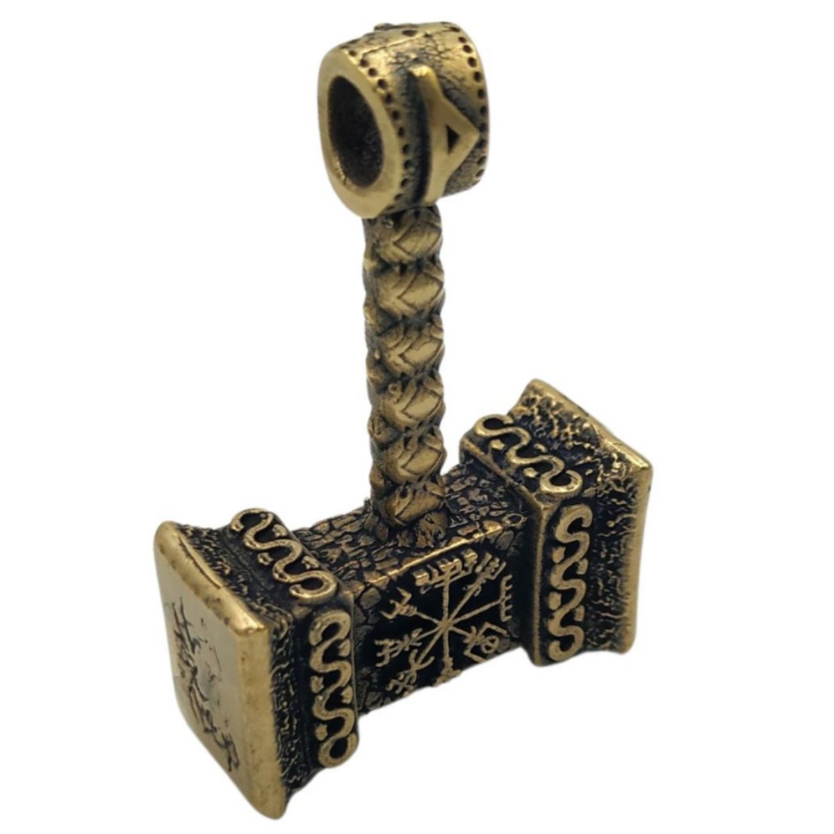 Mjolnir with runes pendant Bronze