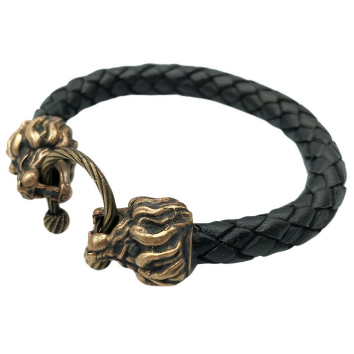 Lion head leather bracelet