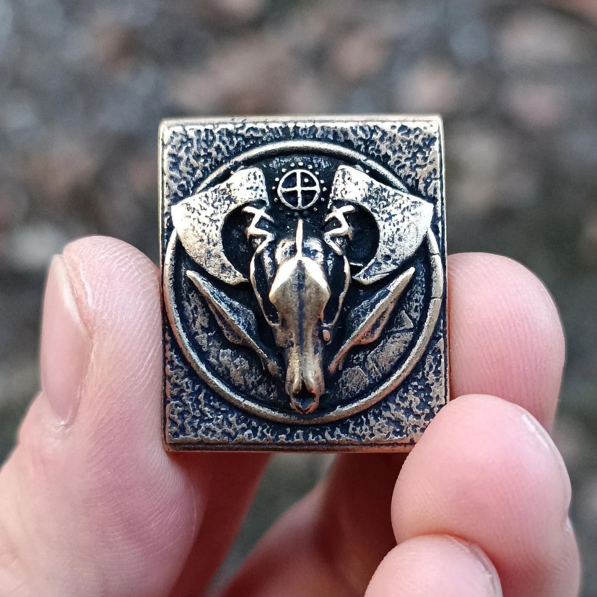 Norse wolf skull molle clip