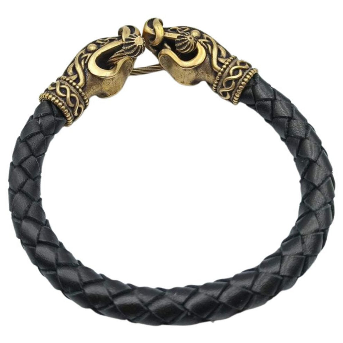 Norse dragon leather bracelet