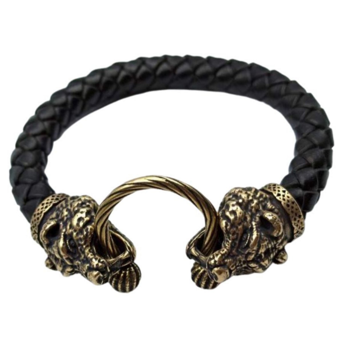 Bear head leather bracelet