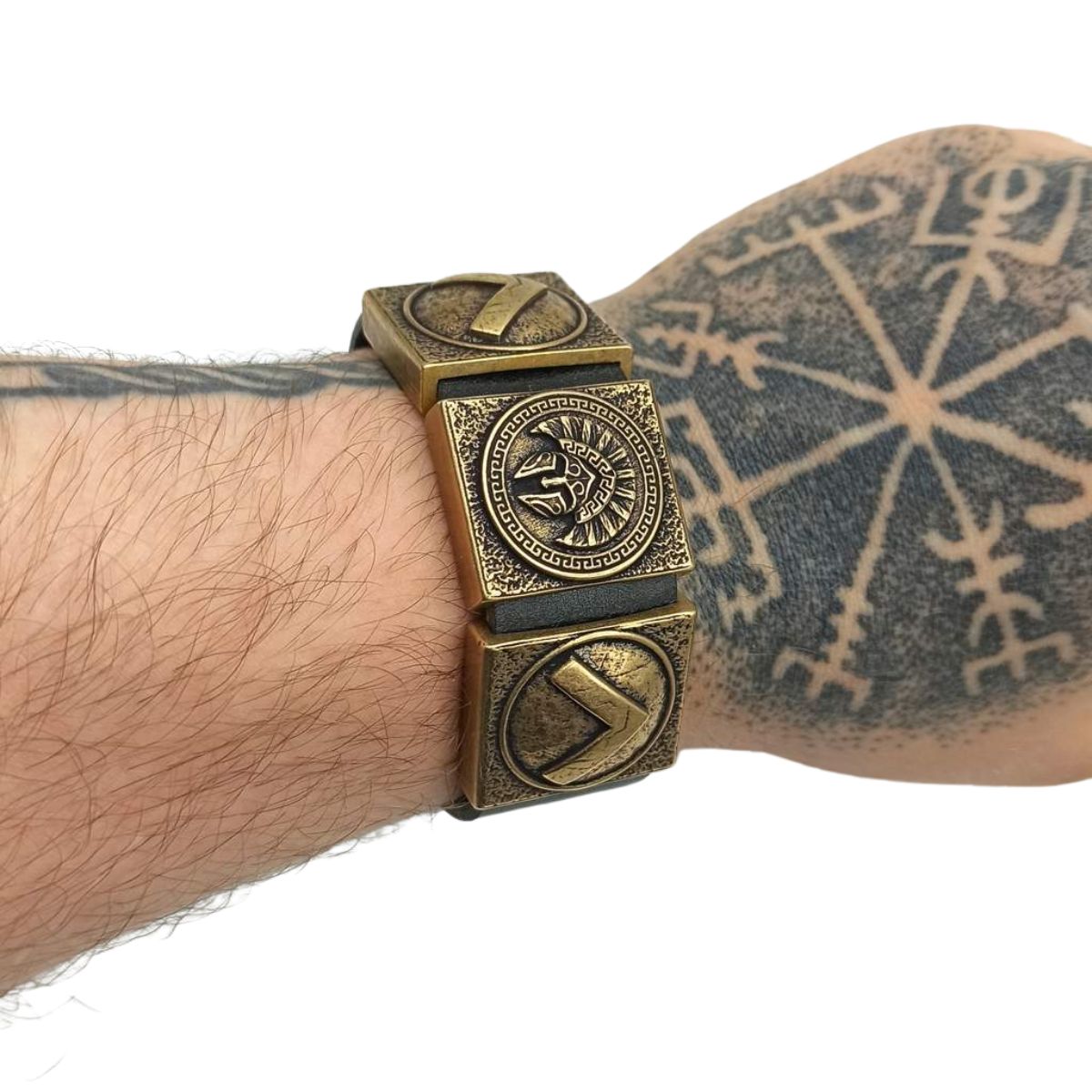 Spartan leather cuff bracelet