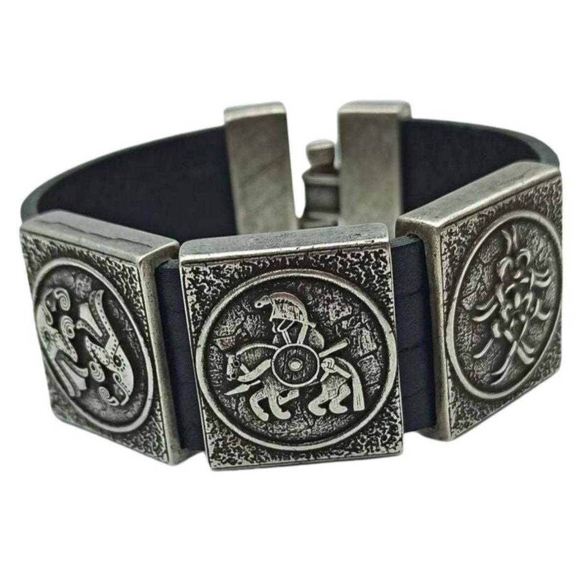 Odin leather wrist cuff bracelet