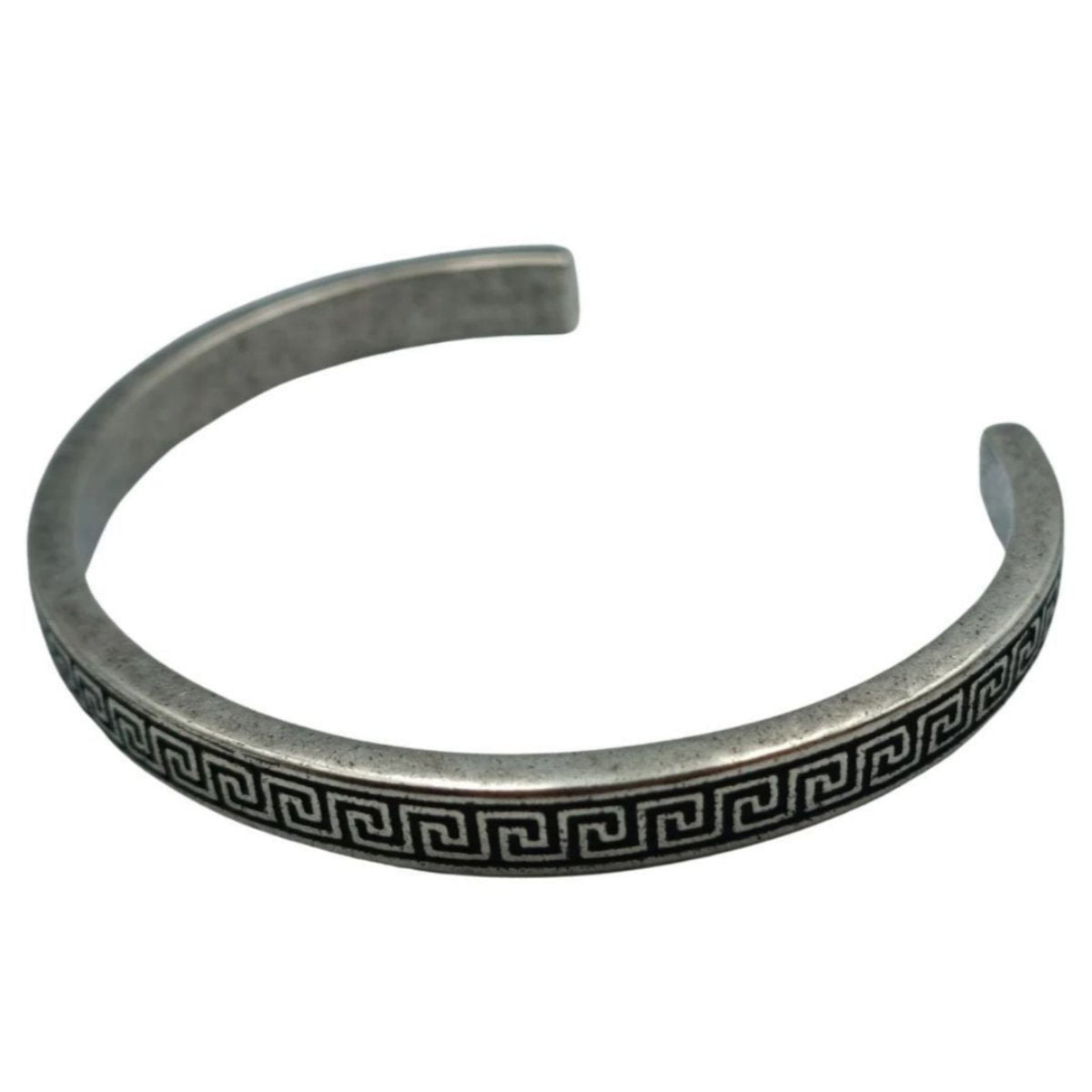 Greek cuff bracelet Bronze with silver plating V1