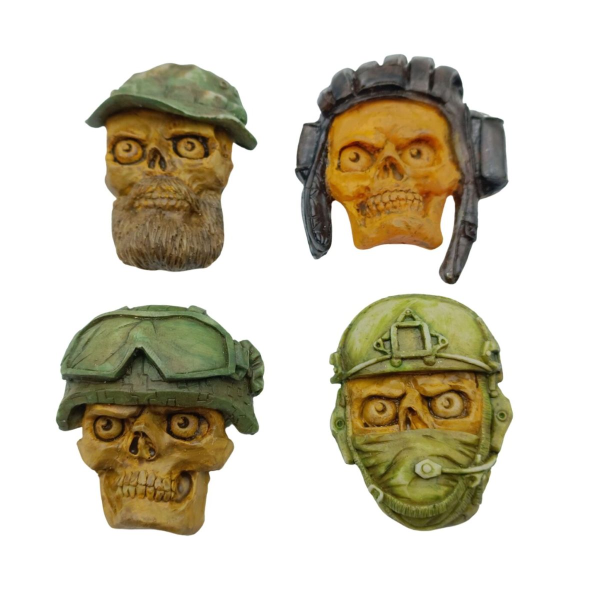 Army decorative skull magnets Set 4 pc
