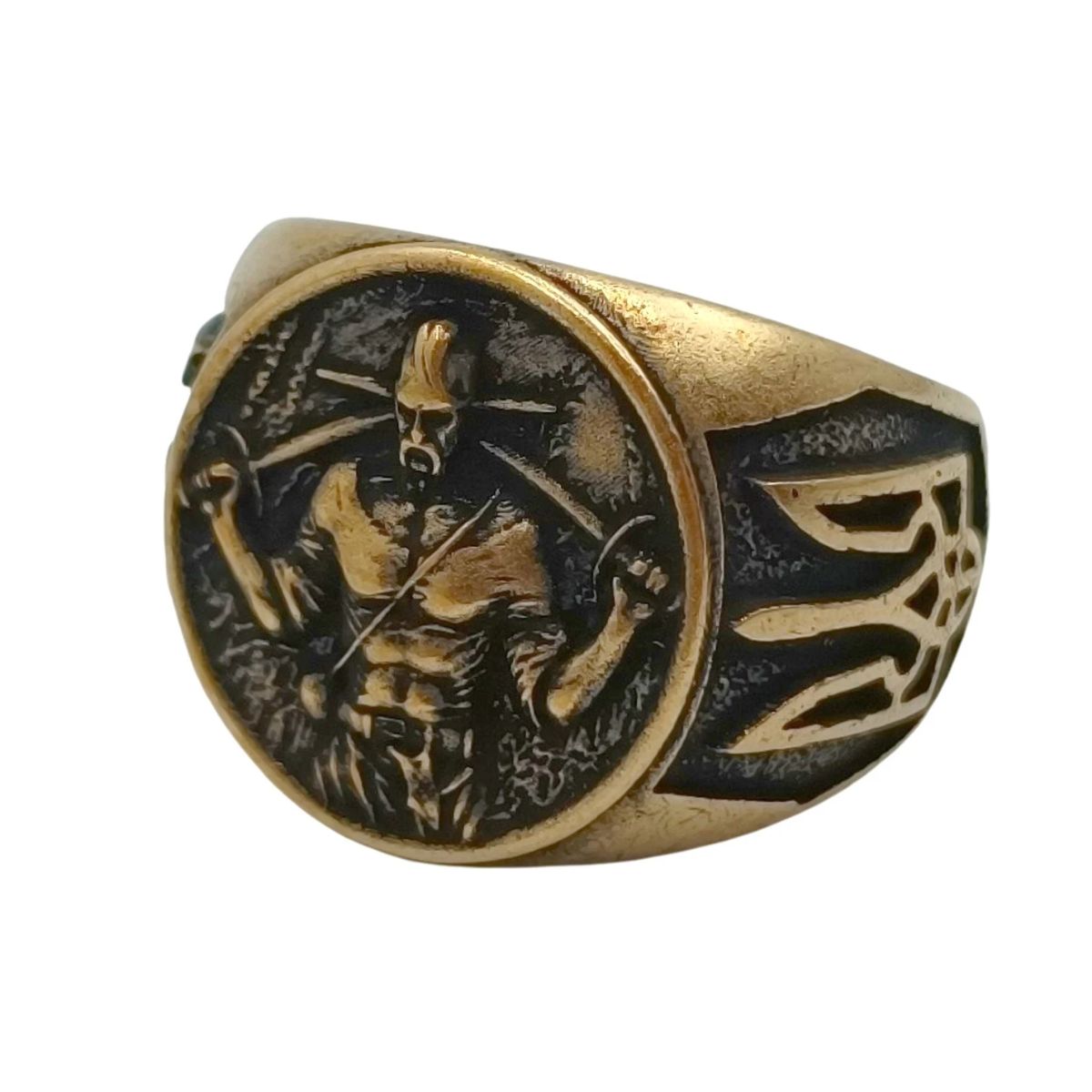 Ukrainian cossack ring Bronze with patina 6 US