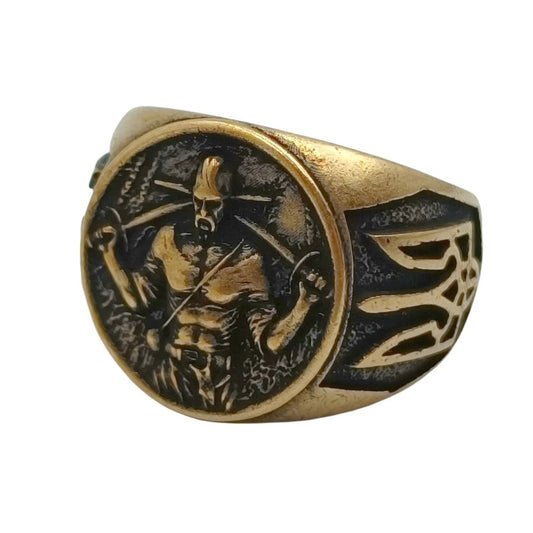 Ukrainian cossack ring Bronze with patina 6 US