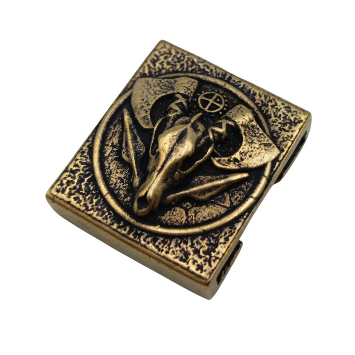 Norse wolf skull molle clip Bronze