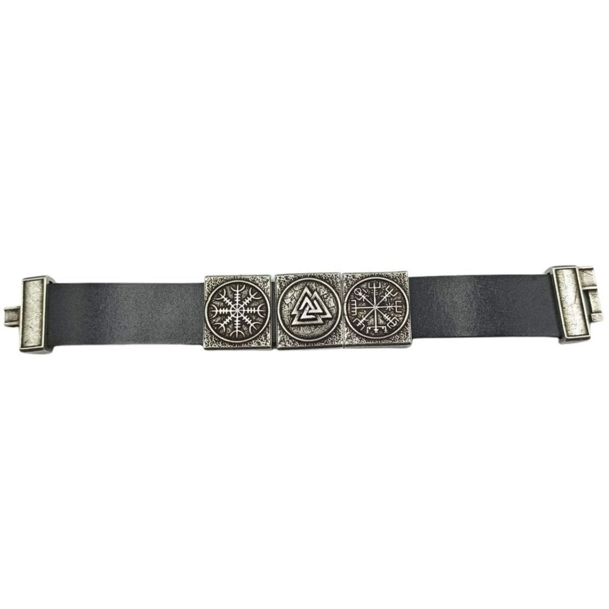 Viking rune leather bracelet