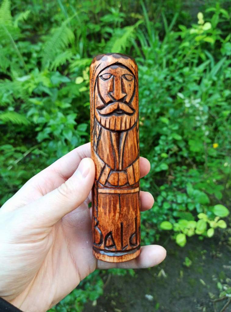 Baldr wood carved statue