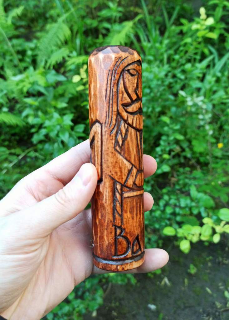 Baldr wood carved statue