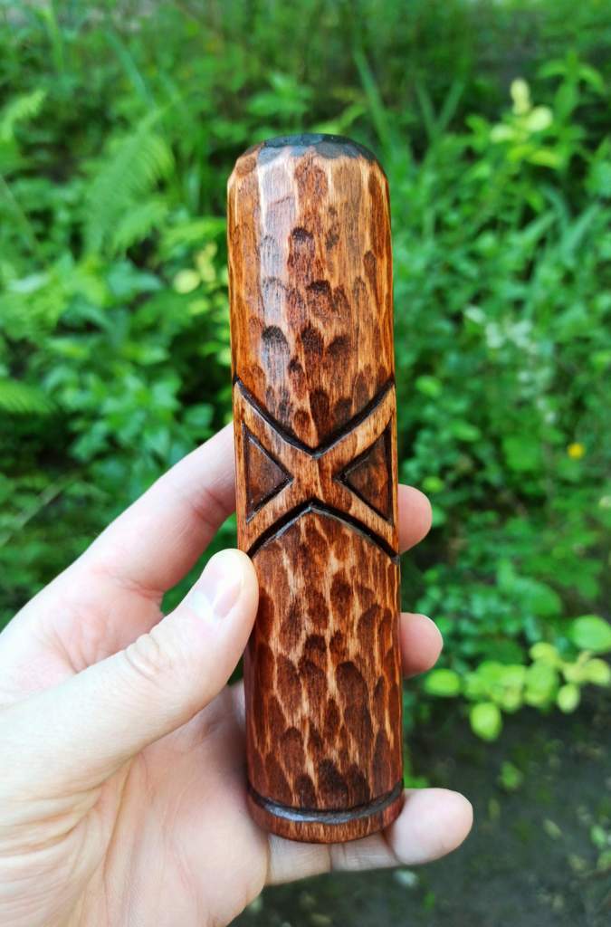 Baldr wood carved statue