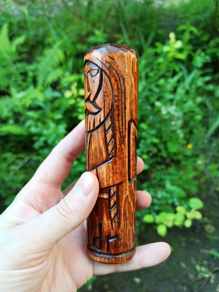 Baldr wood carved statue