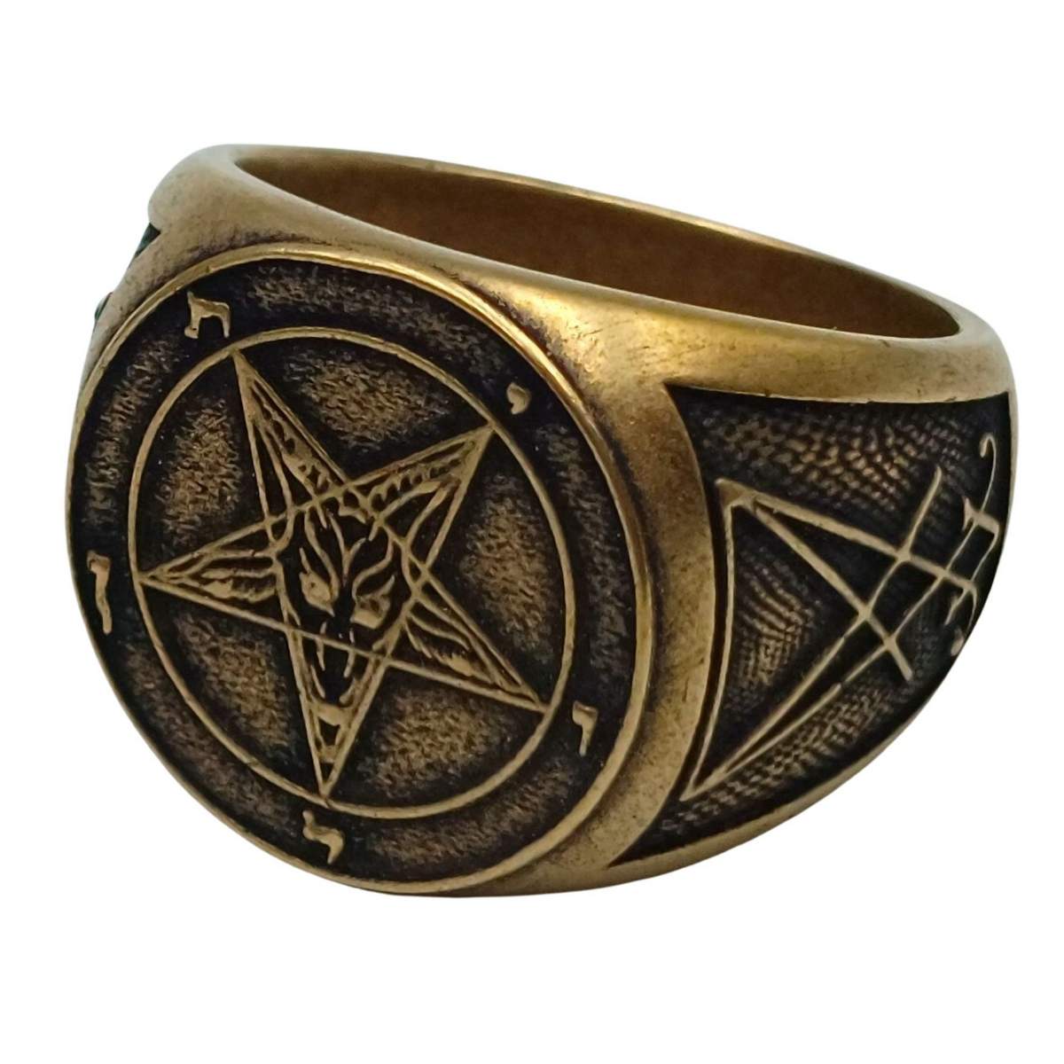 Baphomet sigil ring 6 US Bronze with patina