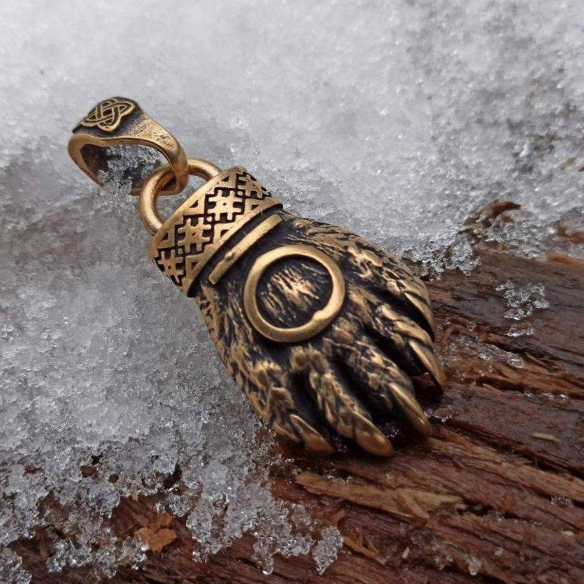 Bear paw pendant Slavic jewelry