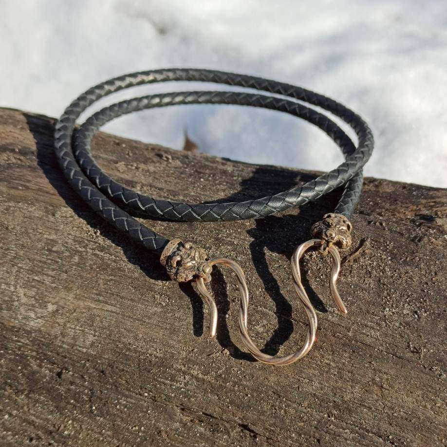 Bear leather necklace