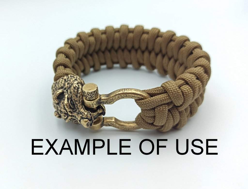 Bear head shackle clasp for paracord bracelet