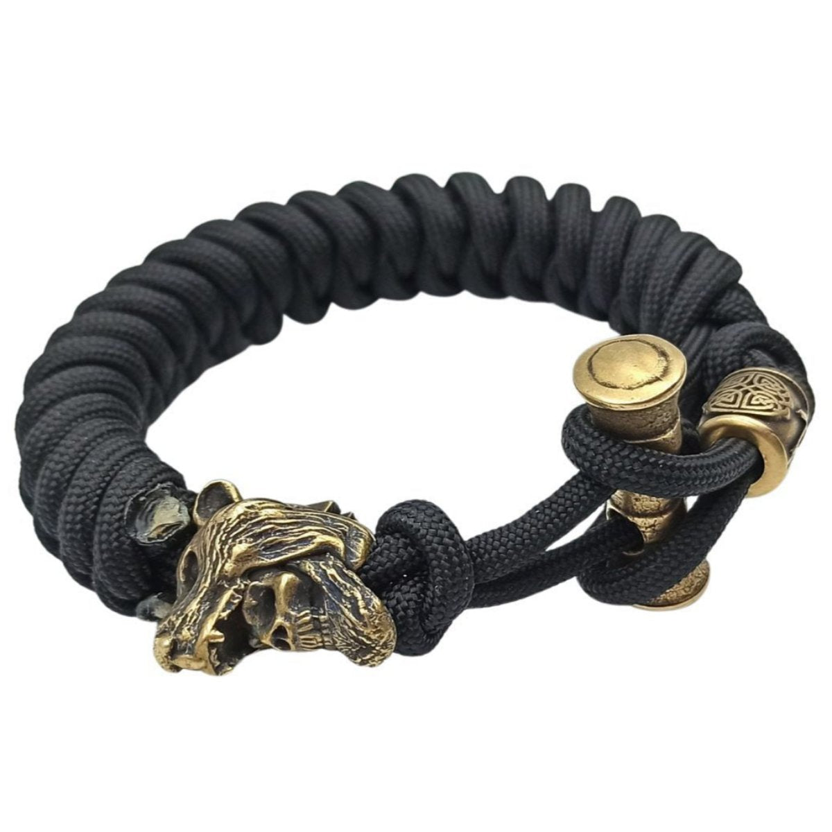 Berserker skull paracord bracelet 6 inch | 15 Cm 1 - Black
