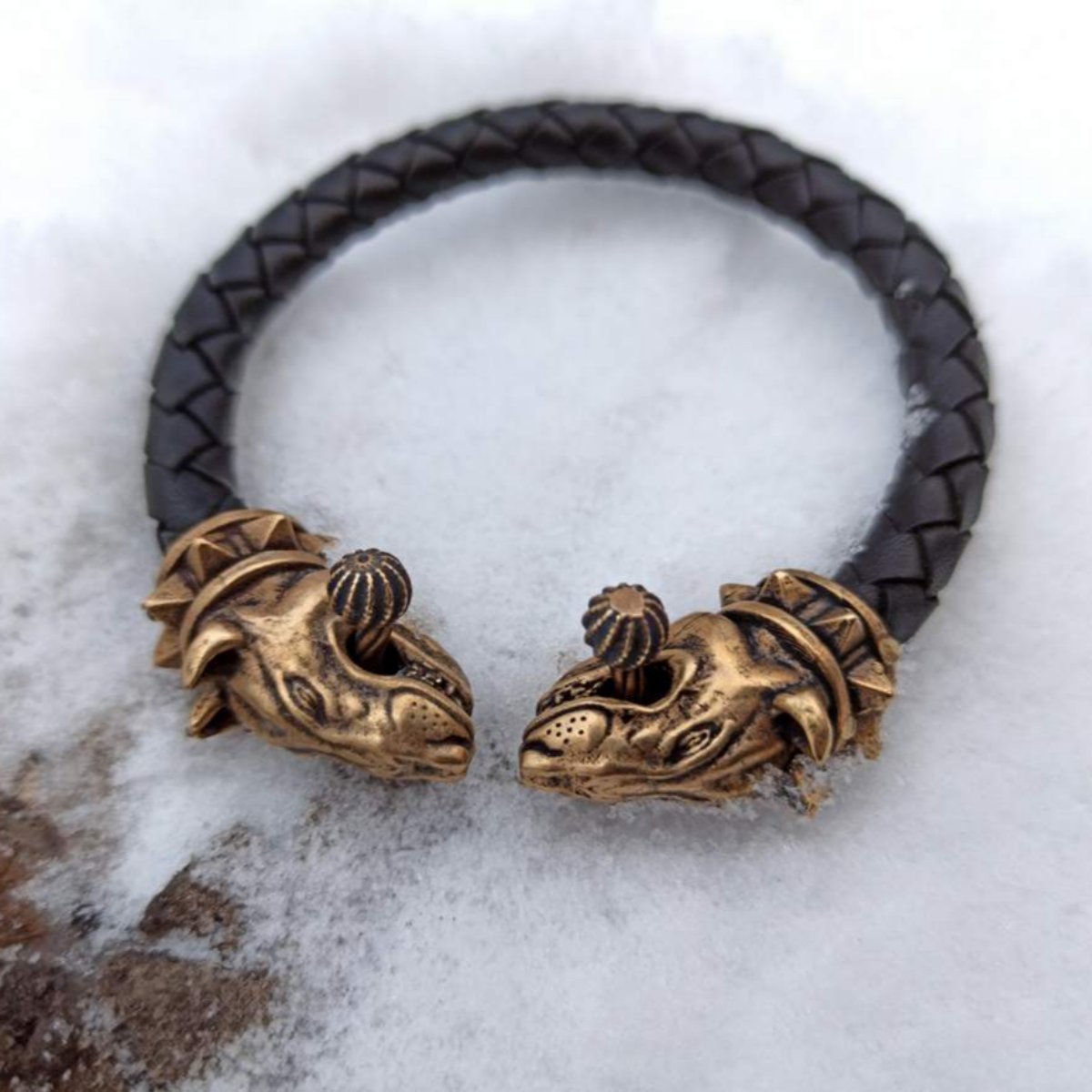 Bull terrier leather bracelet