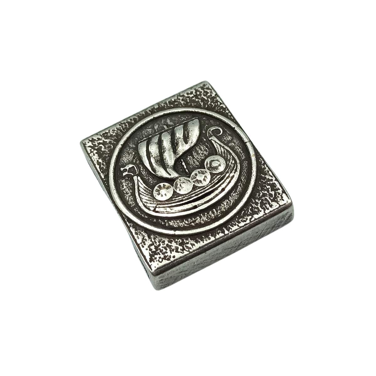 Drakkar viking ship Molle clip Silver plated bronze