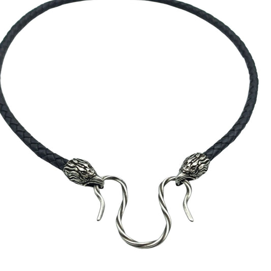 Eagle leather necklace with Silver clasps 45 cm | 17 inch  