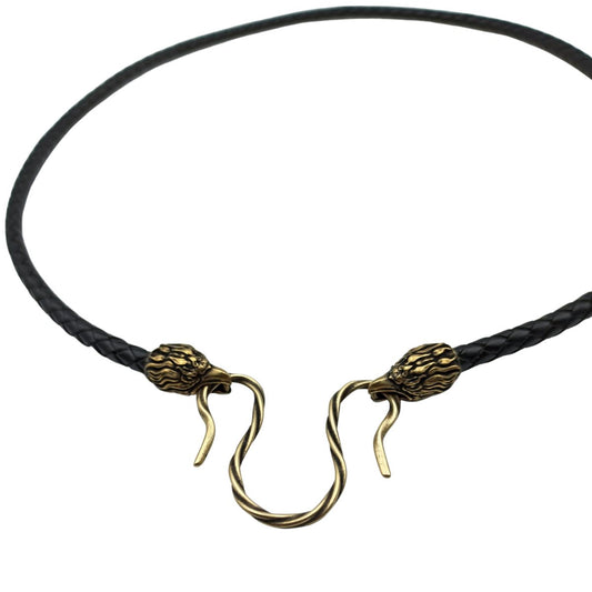 Eagle leather necklace with Bronze clasps 45 cm | 17 inch  