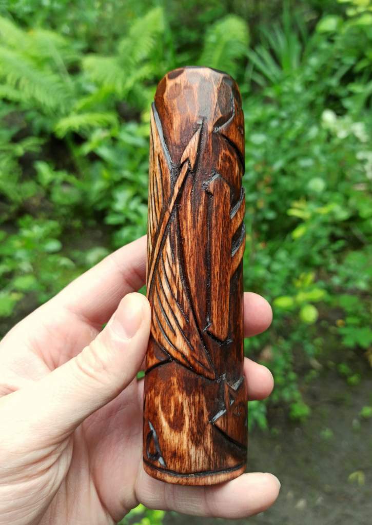 Freya goddesse wood carved statue