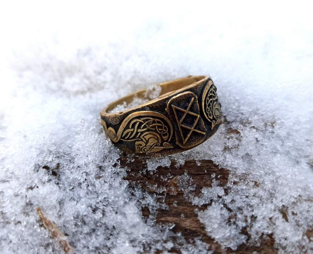 Goddess Freya bronze ring   